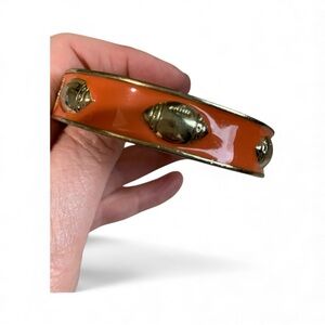 Fornash Gameday Chic Orange Enamel Football Bangle Bracelet